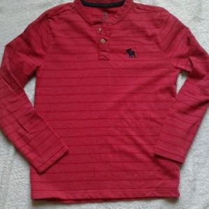 3/$25 ...Red Abercrombie striped  Henley